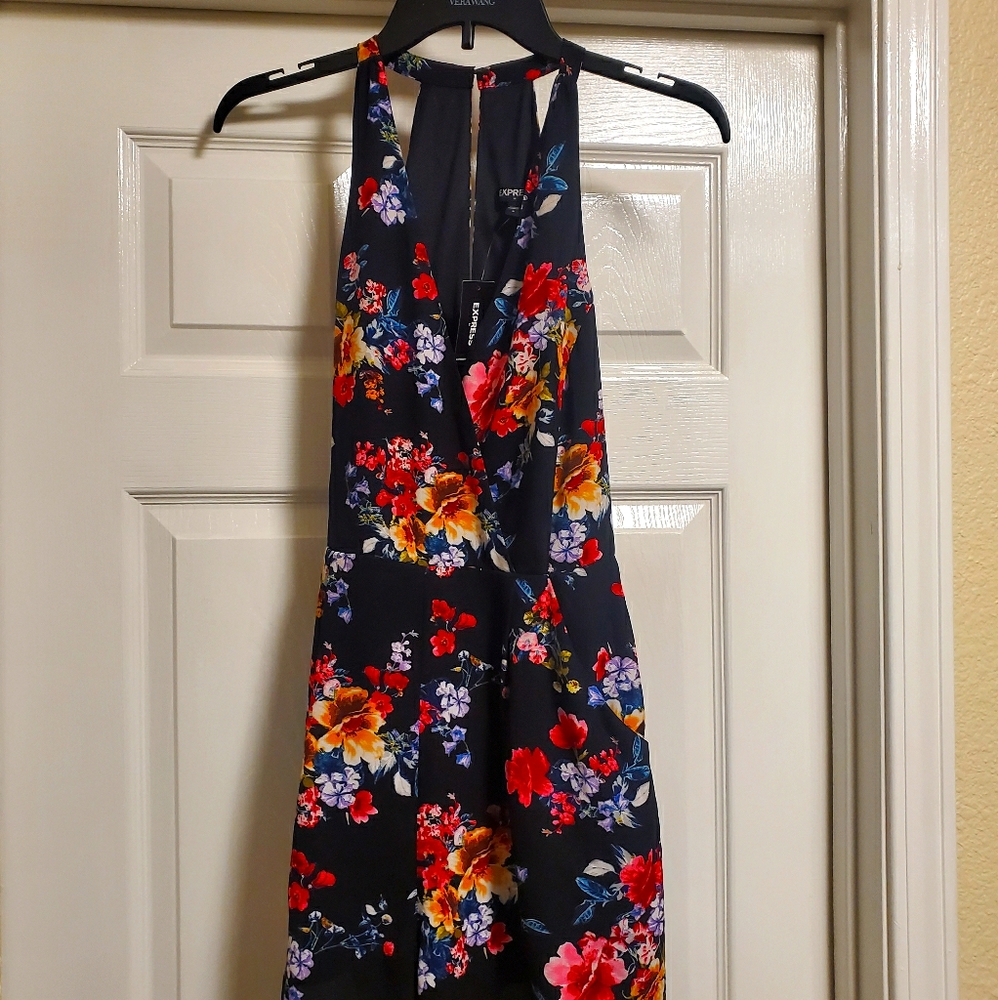 Black floral romper